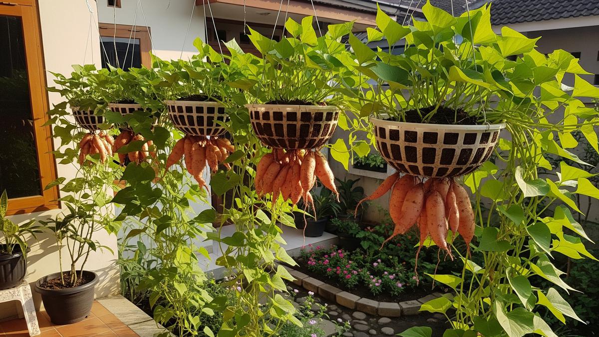9 Ide Kebun Gantung untuk Ubi Jalar agar Hasil Panen Lebih Bersih, Urban Farming Modern