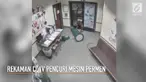 Rekaman cctv menunjukan aksi pencuri yang kesulitan mengambil mesin permen di sebuah tempat penampungan anjing.
