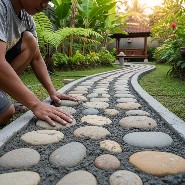 12 Cara Membuat Jalur Refleksi Kaki dari Batu Alam di Halaman Aman untuk Lansia