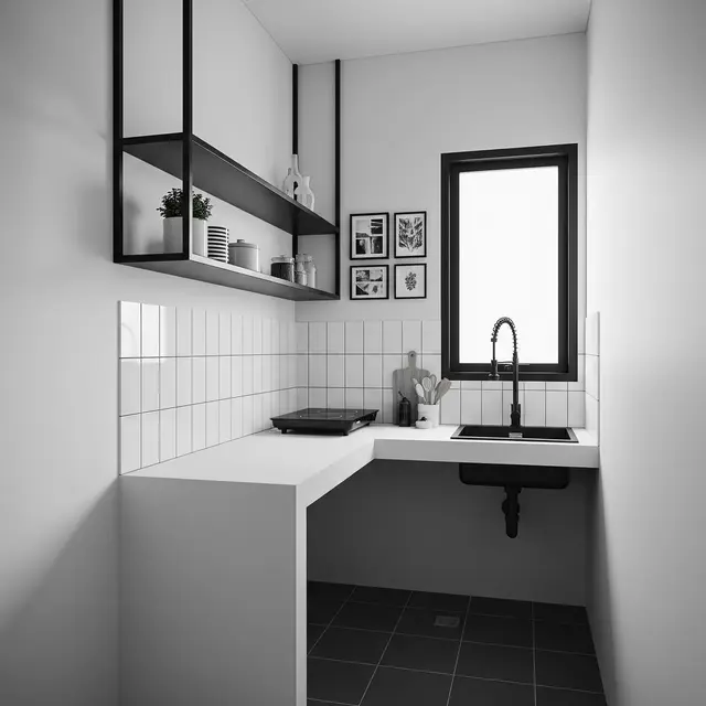 9 Model Dapur Rumah Kecil 1,5x1,5 Meter dengan Rak Sudut Gantung, Solusi Efisien