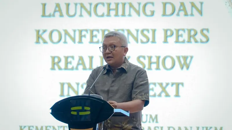 Deputi Bidang UKM Kementerian Koperasi dan UKM (KemnKopUKM) Hanung Harimba Rachman dalam launching IN2THENEXT di Auditorium KemenKopUKM Jakarta, Senin (13/11/2023). (Dok KemenkopUKM)