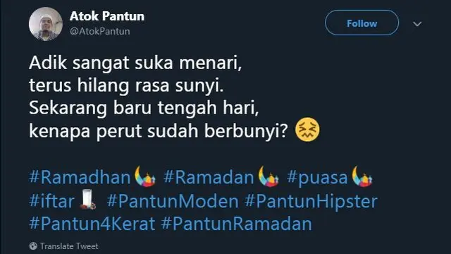 pantun puasa (foto: twitter)