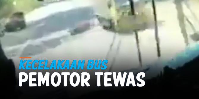 VIDEO: Detik-Detik Kecelakaan Beruntun Bus, 1 Pemotor Tewas