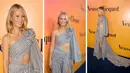 Foto kolase Gwyneth Paltrow saat menghadiri Peluncuran Pameran Budaya Veuve Clicquot Solaire di Beverly Hills, California pada 25 Oktober 2022.  (AFP Photo)