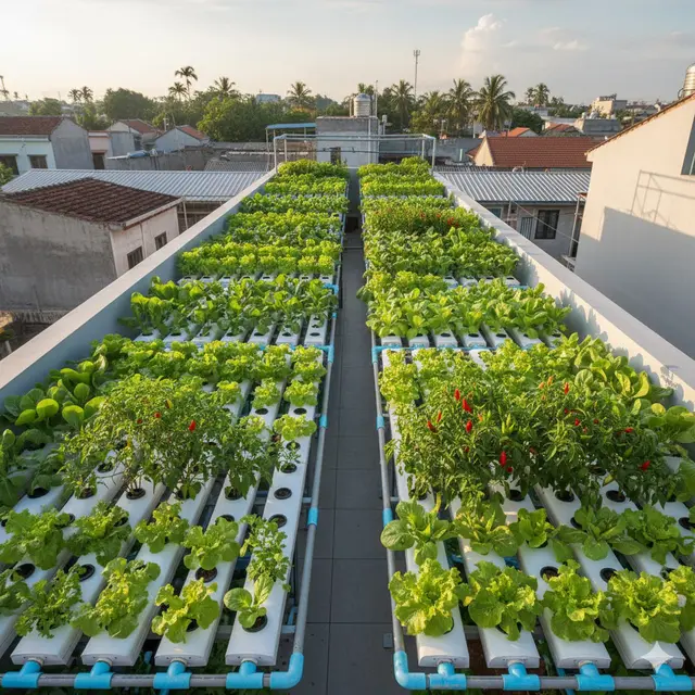 Rumah Slim dengan Kebun Rooftop Produktif (Gemini AI)