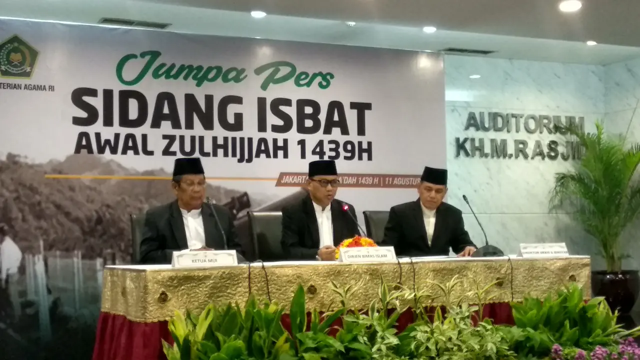 Sidang Isbat awal Zulhijjah dan penetapan Idul Adha 2018 (Liputan6.com/Ika Defianti)