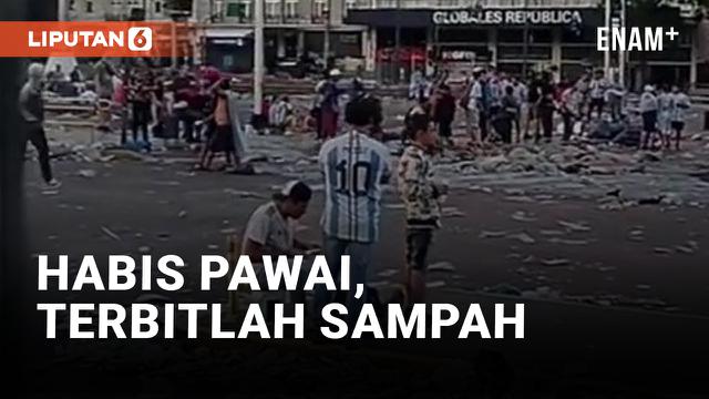 Usai Pawai, Jalanan Argentina Dipenuhi Sampah