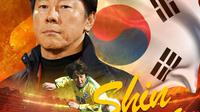 Ilustrasi - Shin Tae-yong saat masih jadi pemain dan saat jadi pelatih (Bola.com/Adreanus Titus)