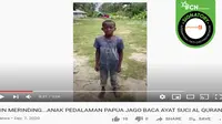 Cek Fakta: Ini Bukan Video Bocah Papua Lantunkan Ayat Suci Alquran, Simak Buktinya