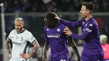 Momen Fiorentina mengalahkan Inter Milan dengan skor 2-0 pada ajang Liga Italia 2024/2025. (Alberto PIZZOLI / AFP)