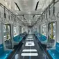 Rangkaian kereta pertama dan kedua MRT Jakarta siap untuk dikirim ke Jakarta dari Toyokawa Plant milik Nippon Sharyo, Jepang. (PT MRT Jakarta)