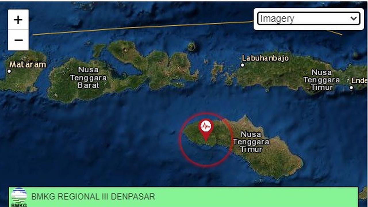 Pulau Sumba Diguncang 2 Kali Gempa, Rabu (5/8/2020). (Foto: Liputan6.com/BMKG)