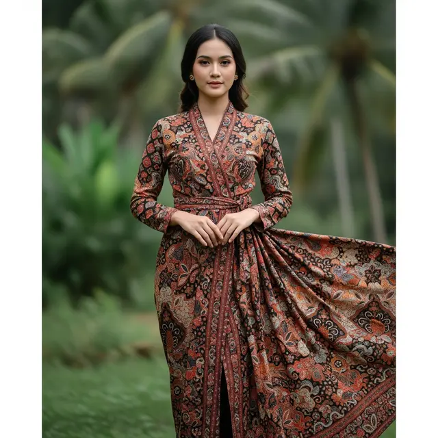 Model Baju Batik Wanita Lengan Panjang. Foto: Gemini