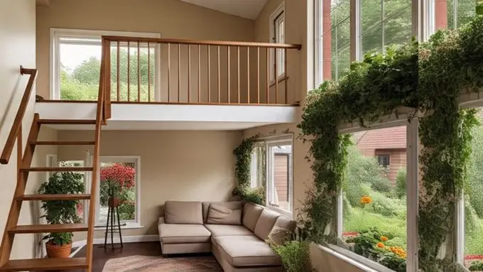 Desain Rumah Kecil di Desa dengan Mezzanine Sederhana (Sumber: Meta AI)