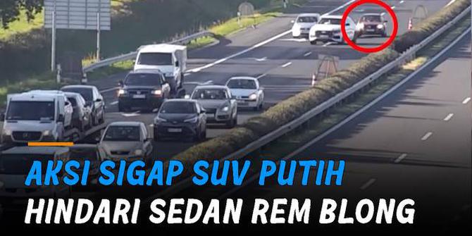VIDEO: Ajaib, Aksi Sigap SUV Putih Hindari Sedan Rem Blong