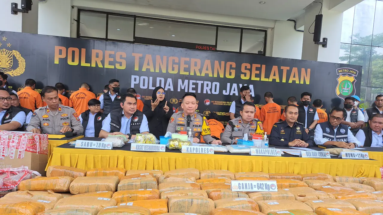 Biasa Dijual Online, Ganja Kering Seberat 642 Kilogram dari Jaringan Sumatera-Jawa Diamankan Polres Tangsel