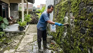 8 Trik Membersihkan Lumut Tebal dan Licin di Dinding Luar Rumah Pakai Garam Krosok, Rontok Seketika