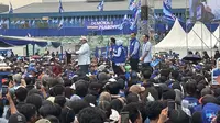 Capres Prabowo Subianto kampanye ditemani Ketum Demokrat Agus Harimurti Yudhoyono (AHY), Kamis (1/2/2024). (Liputan6.com/ Ady Anugrahadi)