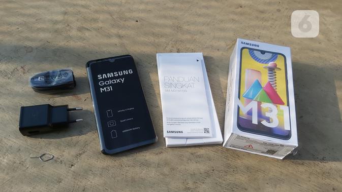 Kelengkapan boks penjualan Samsung Galaxy M31. Dok: Iskandar