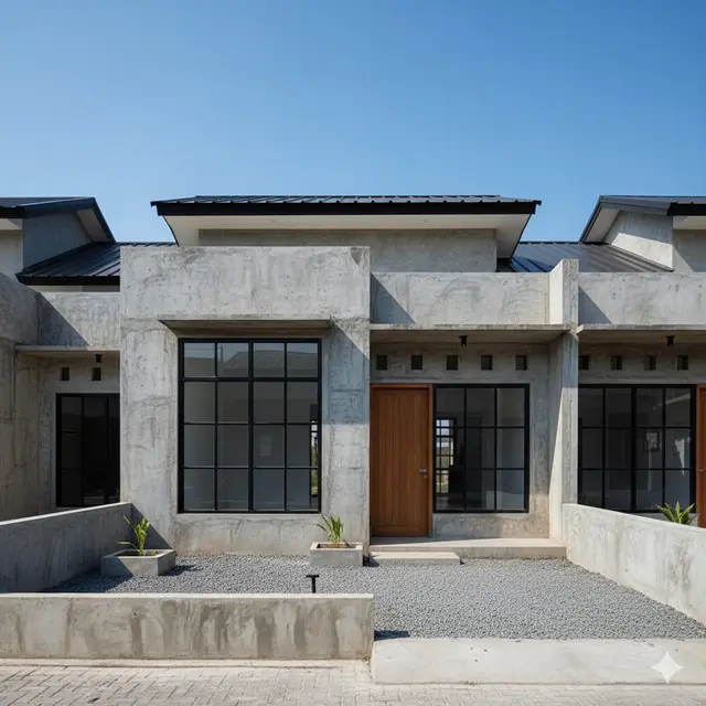 Inspirasi Desain Rumah Ukuran 45 di Lokasi Komplek Perumahan Sederhana. Gemini