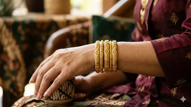Gelang Emas Ukir Elegan