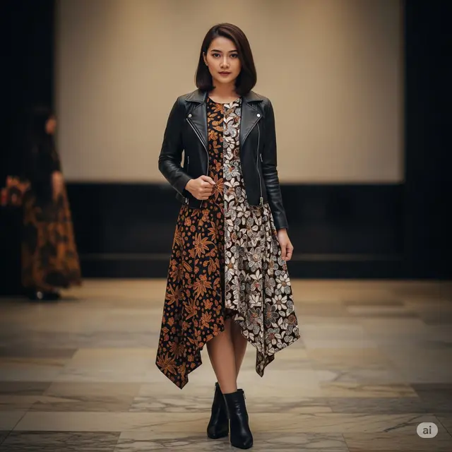 Edgy Asimetris + Leather Jacket