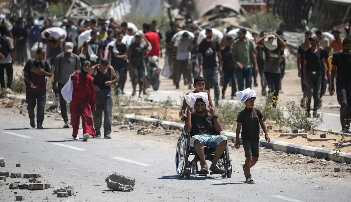 Kementerian Kesehatan Gaza pada Rabu 23 Juli 2025 mengatakan total korban jiwa terkait kelaparan di wilayah tersebut kini mencapai 111 orang dengan mayoritas adalah anak-anak. (Eyad BABA/AFP)