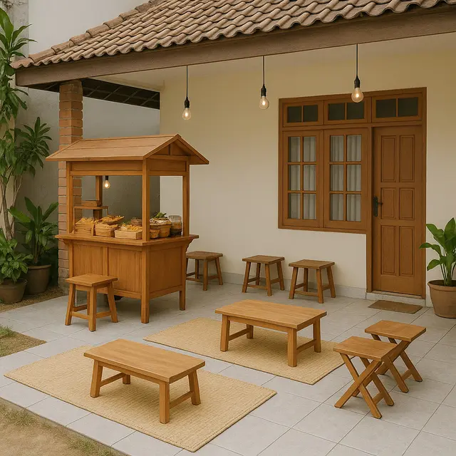 Desain Warung Makan di Teras Rumah
