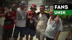 Berikut cara unik pendukung loyal Real Madrid dan Manchester United mendukung timnya masing-masing dalam Piala Super Eropa. 