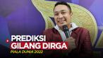 Berita video prediksi juara Piala Dunia 2022 dari presenter dan komedian Gilang Dirga.