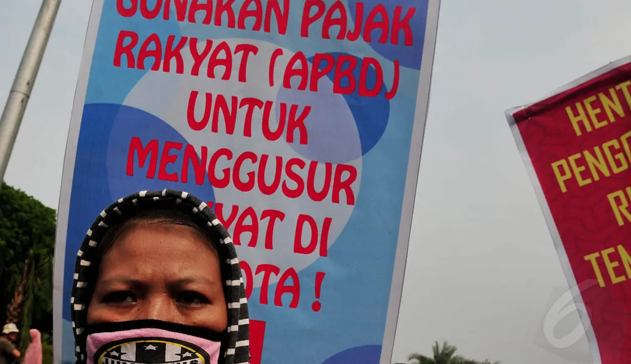 Massa melakukan unjuk rasa menolak Ahok sebagai gubernur di depan Istana Negara, Jakarta, Rabu (19/11/2014) (Liputan6.com/Johan Tallo)