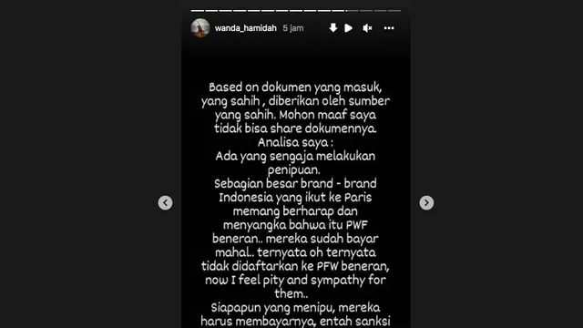 Wanda Hamidah Akan Dilaporkan, Buntut Kritik Soal Kehebohan Paris Fashion Week. (instagram.com/wanda_hamidah)
