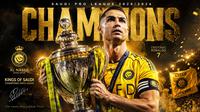 Cover Cristiano Ronaldo berhasil membawa Al Nassr menjuarai Saudi Pro League musim ini. (Bola.com/AI Generated)