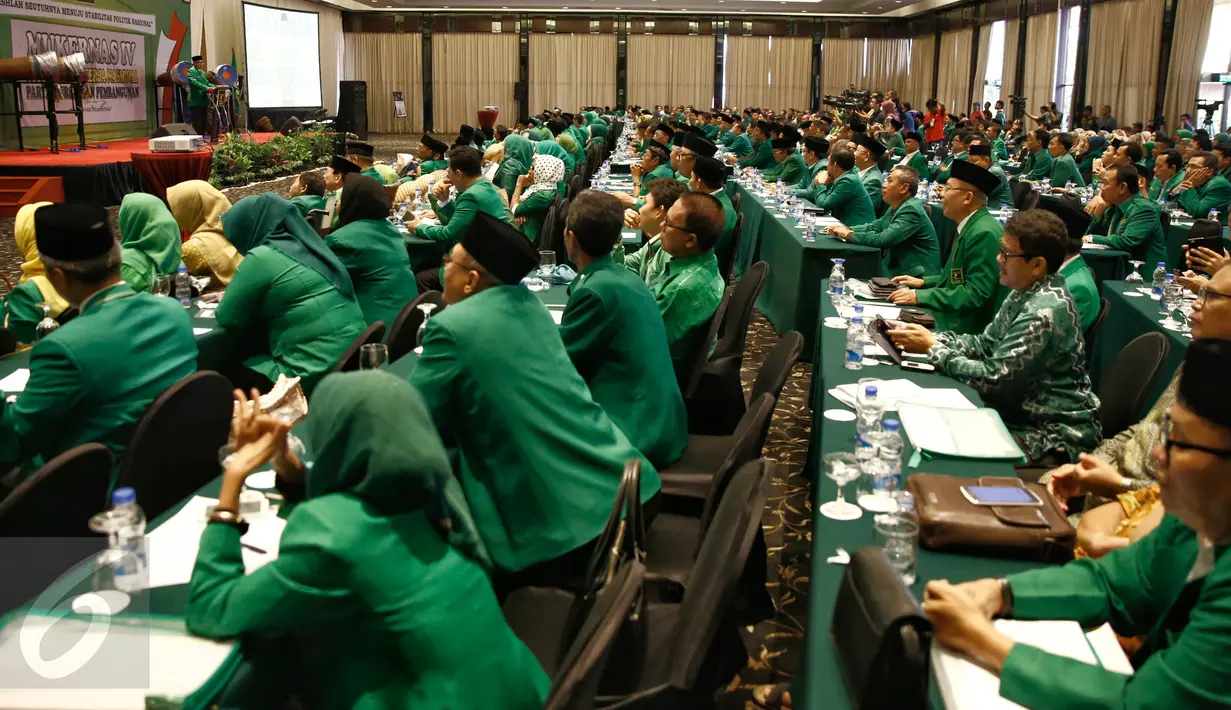 Suasana Musyawarah Kerja Nasional (Mukernas) IV yang berada di hotel Mercure, Jakarta, (24/2). Acara ini akan berlangsung selama dua hari dari tanggal 24-25 Februari. (Liputan6.com/Faizal Fanani)