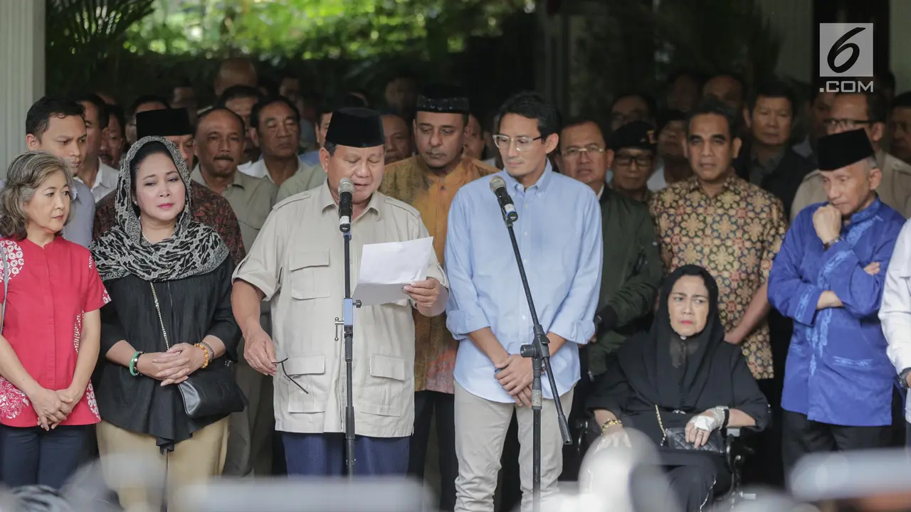 Prabowo Sikapi Penetapan Hasil Pemilu KPU