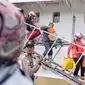 Pemudik motor gratis turun dari kapal Perintis KM. Sabuk Nusatara di Pelabuhan Tanjung Priok, Jakarta, Rabu (20/6). Puncak arus balik pemudik di Pelabuhan tersebut diperkirakan akan terjadi H+7 Lebaran. (Liputan6.com/Faizal Fanani)