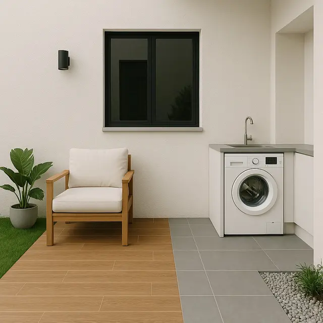 Inspirasi teras samping rumah sederhana (Image by ChatGPT)