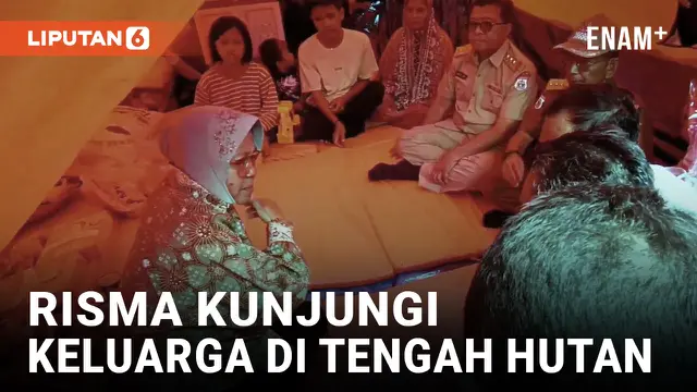 Risma Kunjungi Ibu dan 3 Anak yang Tinggal di Tengah Hutan