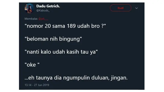 Tipe Teman Saat Ditanya Soal Tugas Ini Bikin Geleng-geleng