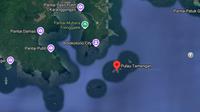 Pulau Anak Tamengan, salah satu pulau yang jadi polemik antara Kabupaten Trenggalek dengan Tulungagung. (Liputan6.com/ Dok Google Maps)