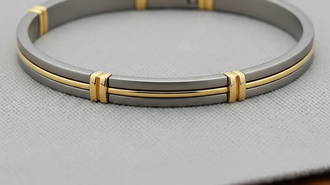 9 Model Gelang Emas Kombinasi Titanium Ringan Anti Karat, Modern Tahan Lama