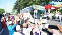 Ratusan Jamaah Haji Banyuwangi diberangkatkan  dengan menggunakan 10 bus. (Istimewa)
