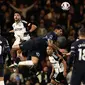 Tottenham Hotspur kalah 0-3 saat bertamu ke markas Fulham dalam laga lanjutan Liga Inggris 2023/2024 yang dihelat di Craven Cottage, London, pada Minggu (17/3/2024) dini hari WIB. (HENRY NICHOLLS / AFP)