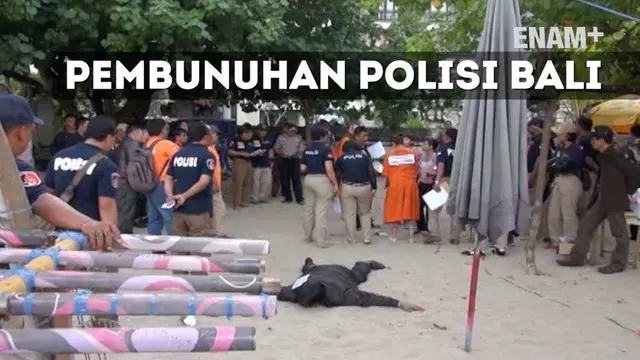 Rekonstruksi pembunuhan polisi Bali yang dilakukan dua warga asing digelar sejak dini hari.