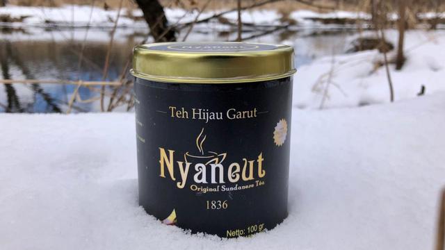 Salah satu produk teh hijau asal Garut dalam kemasan kaleng yang siap diekspor