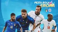Piala Eropa - Euro 2020 Italia Vs Inggris - Lorenzo Insigne, Ciro Immobile, Harry Kane, Raheem Sterling (Bola.com/Adreanus Titus)