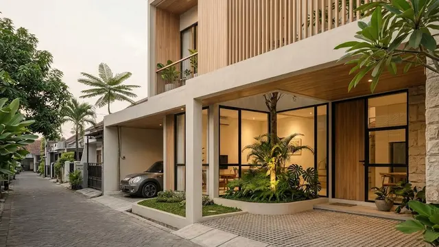 Rumah Tipe 36 dengan Taman Indoor di Tengah Rumah