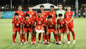 Starting XI Timnas Indonesia U-17, saat menghadapi China dalam laga pertama Grup B Piala Asia U-17 2026 di Lapangan A King Abdullah Sports City Training Stadium, Jeddah, Selasa (5/5/2026). (Dok. PSSI)