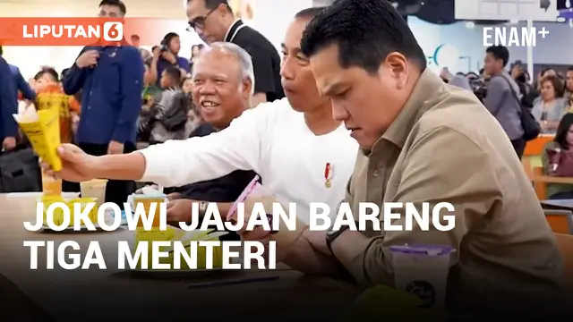 Presiden Jokowi Makan Malam Bareng Basuki, Erick dan Budi Karya di Megamall Manado