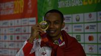 Atlet lompat jauh Indonesia, Sapwaturrahman. (dok. Adrian)